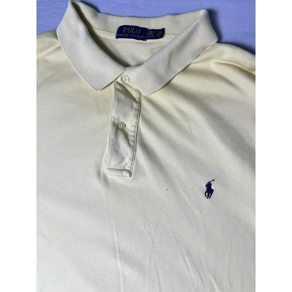Polo Ralph Lauren Polo Shirt Men’s XXLT Yellow Short Sleeve Big & Tall Y2K